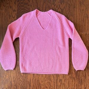 COS Pink V-Neck Women's Sweater
